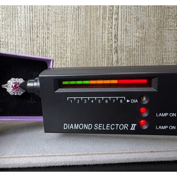 New 2ct Pink & White Moissanite Ring in 925 Silver -Sz. 8.25 - Picture 2 of 12